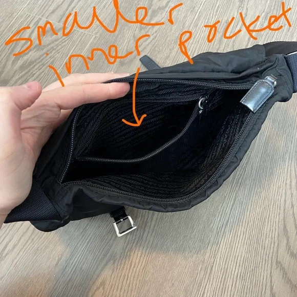 Prada - Vela Messenger Bag ~9.75”H x 13”L" x 4.5”D Black Nylon Pristine $Firm - Picture 15 of 17